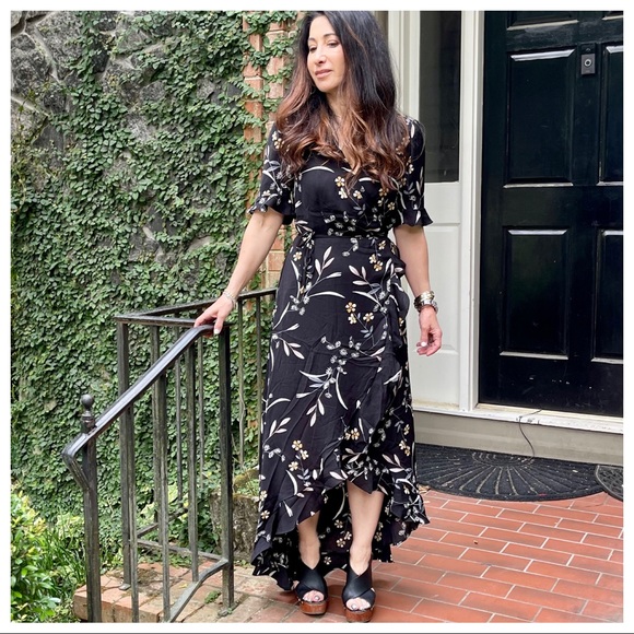 Fabulous boho floral High Low wrap maxi dress - Picture 8 of 9